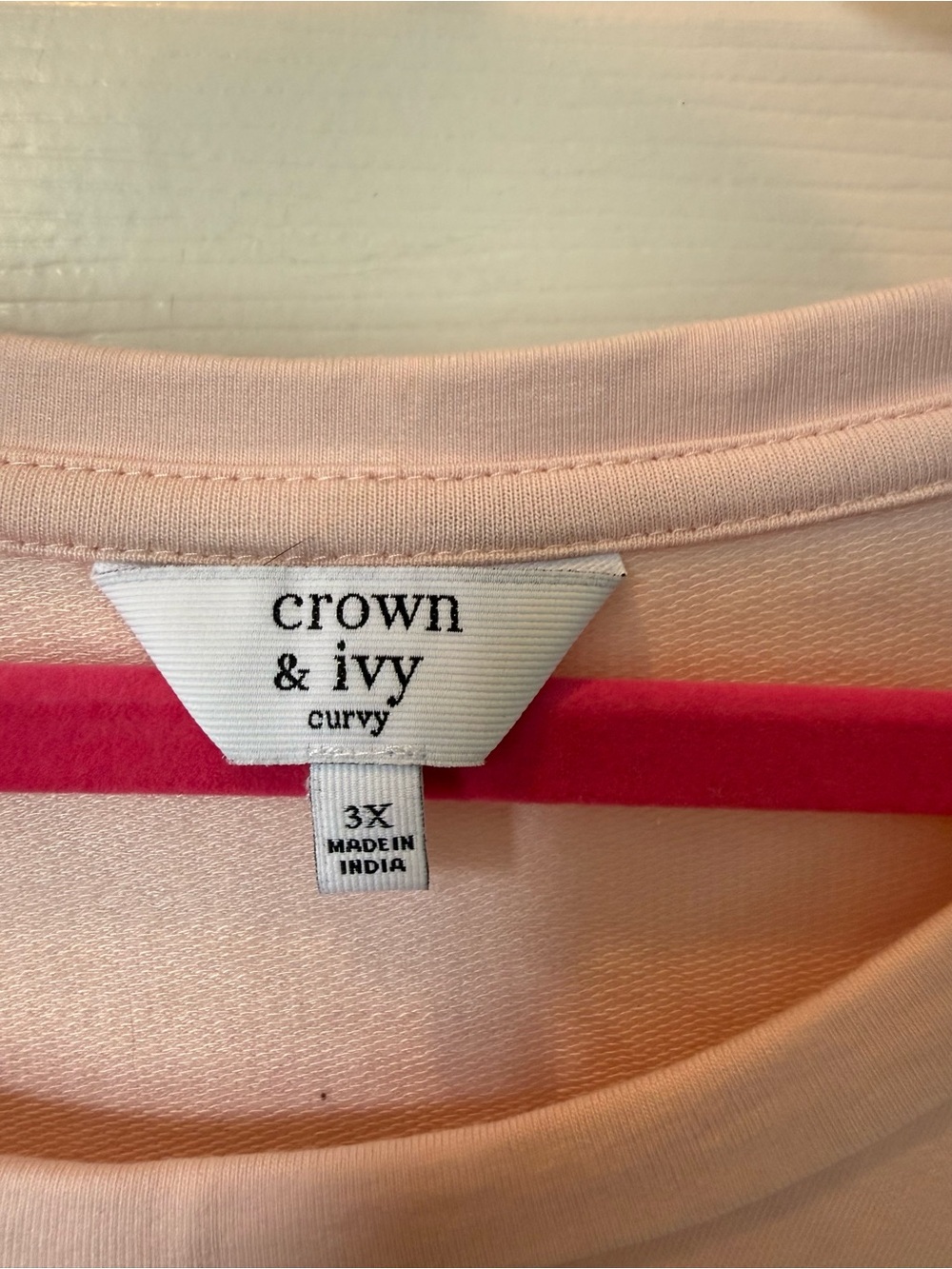 # crown & ivy Blush Pink 3X Pom-Pom Trim Relaxed Top - Picture 2 of 6
